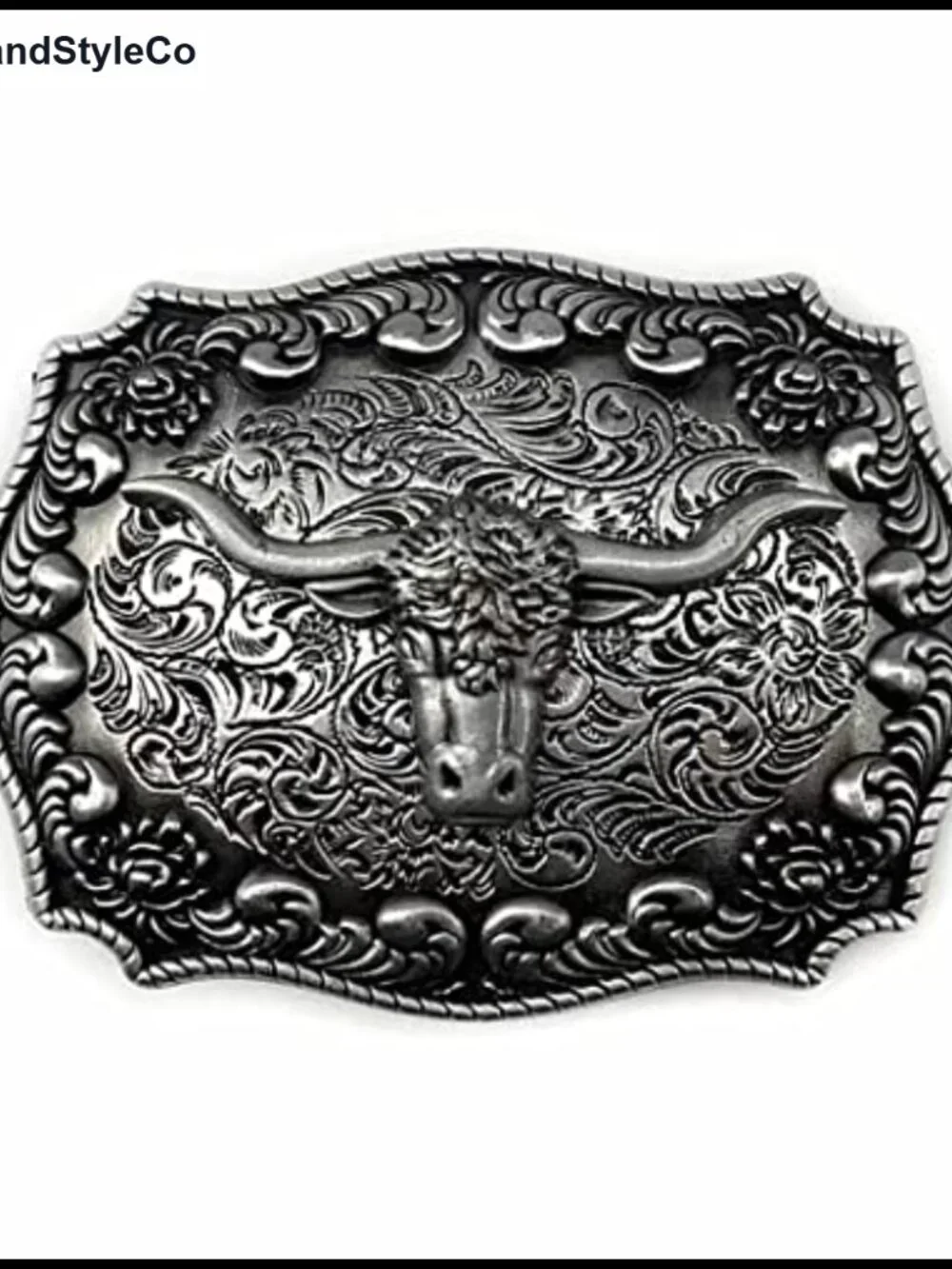 Western Cow Bull Head Belt Buckle Zinc Alloy 3D Engraved Vintage Style Fits 1.5